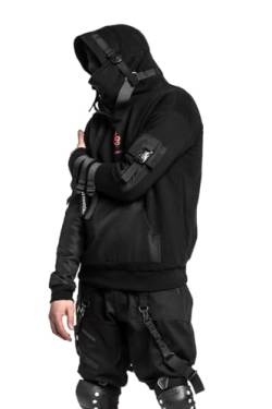 LE FANTOME Techwear Hoodie Rave Gorpcore Herren Techno Schwarz Japanisches Sweatshirt von LE FANTOME