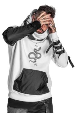 LE FANTOME Techwear Hoodie Weiß Darkwear Streetstyle Hiphop Ravewear Japanese Sweatshirt von LE FANTOME