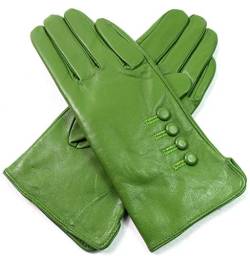 LE Damen Neu Premium Qualität Super Weich Handschuhe Echtleder - Grün, M von LE