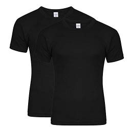 2er Pack Herren Thermo T Shirt Warme Unterwäsche Baselayer S M L XL XXL Thermo, Schwarz , L von LE11