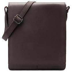 LEABAGS Leder Messenger Bag, London Vintage Herren Umhängetaschen, Echtleder Aktentasche Laptoptasche bis 13 Zoll, Umhängetasche mit Schultergurt Arbeitstasche Herren Lehrertasche 38 x 33 x 10cm von LEABAGS