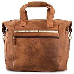 LEABAGS Leder Weekender Damen Herren, 35 l Echtleder Premium Reisetasche von LEABAGS