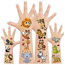 LEADTEAM Tattoo Kinder, 110 Stück Kinder Tattoo Jungen Zoo Tiere Aufkleber Kinder Tiere Sticker, Tiere Kindergeburtstag Geschenke Mädchen Tier Spielzeug Tiere Party Deko Mitgebsel Kindergeburtstag von LEADTEAM