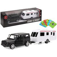 LEAN Toys Spielzeug-Auto Fahrzeugset Geländewagen SUV Wohnmobil Anhänger Camping Spielzeug von LEAN Toys
