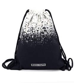 LEAPOP Unisex Turnbeutel Segeltuch Sporttaschen Gymsack, Hipster Schwarzweiss Ink Paint Splatter Pattern Sportbeutel Rucksack mit Innentasche (Schwarzweiss) von LEAPOP