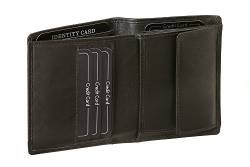 LEAS Damen & Herren Geldbörse super dünn passend für den Alten Ausweis Echt-Leder, schwarz Standard-Collection von LEAS