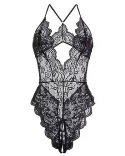 LEBENSWERT Dessous Damen Sexy Unterwäsche für Frau Sehr Sexy Reizwäche Body Dessous Set Damen Bodysuit Tiefer V-Ausschnitt Erotische Lingerie Negligee (S) von LEBENSWERT