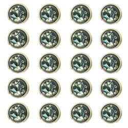 20PCS Metal pearl shell resin glossy button coat windbreaker coat decorative button (black,32L 20MM) von LEBITO