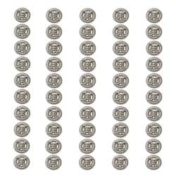 50PCS metal coat button for men and women's decorative outerwear, suit pants, cashmere clothes, knotted rope, hollow circular buckle (silvery,28L 18MM) von LEBITO