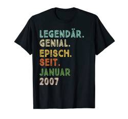 15. Geburtstag Januar Legendär Episch Seit 2007 T-Shirt von LECNAL