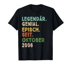 16. Geburtstag Oktober Legendär Episch Seit 2006 T-Shirt von LECNAL