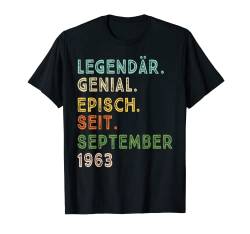 59. Geburtstag September Legendär Episch Seit 1963 T-Shirt von LECNAL