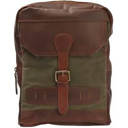 LECONI Crossbag Rucksack aus Canvas & Leder Bodybag für Damen + Herren Umhängetasche im Vintage-Look Retro Crossover-Tasche Unisex 26x34x10cm grün LE1012-C von LECONI