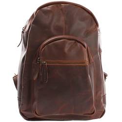 LECONI Rucksack retro Lederrucksack für Freizeit, Schule oder im Alltag Wanderrucksack Vintage-Look Freizeitrucksack für Damen & Herren Leder 32x45x18cm braun LE1017-wax von LECONI