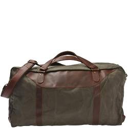 LECONI große Reisetasche Weekender Reisegepäck Handgepäck Sporttasche für Damen und Herren Leder + Canvas 53x28x25cm grün LE2020-C von LECONI