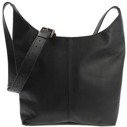 LECONI mittlere Umhängetasche Damen Schultertasche praktische Ledertasche für Frauen Beuteltasche Damentasche Shopper aus echtem Leder 30x30x9cm schwarz LE0073-wax von LECONI