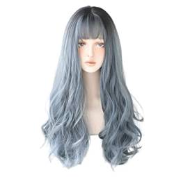 Haar PerüCke Long Wavy Wigs For Women Synthetic Heat Resistant Fiber Wig Sweet Girl Wig TäGlichen Gebrauch PerüCke (Color : A, Size : 26in) von LECOW
