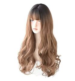 Haar PerüCke Long Wavy Wigs For Women Synthetic Heat Resistant Fiber Wig Sweet Girl Wig TäGlichen Gebrauch PerüCke (Color : C, Size : 26in) von LECOW