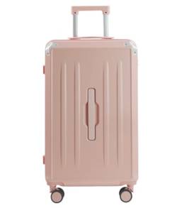 LECOW Koffer Trolley Gepäck Für Damen-Koffer Mit Getränkehalter, USB-Spinnerräder, Hartschalengepäck Mit Schloss Reisekoffer Rollkoffer (Color : Rosa, Size : 20in) von LECOW