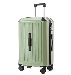 LECOW Koffer Trolley Wiederaufladbare Koffer Mit Getränkehalter, Koffer Mit Rollen, Anti-Fall-Gepäck Reisekoffer Rollkoffer (Color : Grün, Size : 24 in) von LECOW