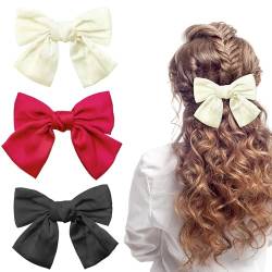 3 Stück Schleifen-Haarspangen, Entenschnabel-Haarspangen für Frauen, Band-Haarspangen, Haarspangen, Haarschleifen für Frauen und Mädchen von LECTNORE