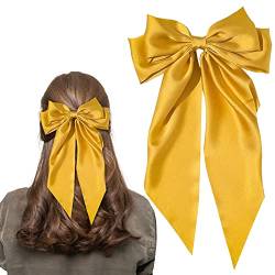 Haarspange mit Schleife, Damen-Haarschleifen, französische große Schleife, Haarspange, Haarspange, Haarspange für Frauen (Gelb) von LECTNORE