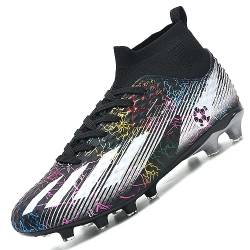 LECYGNB Fußballschuhe Herren Anti-Rutsch-Spikes Kunstrasen Fussballschuhe Jugend Kinder Professionelle Athletics Trainingsschuhe Outdoor Sport Football Schuhe Schwarz EU 40 von LECYGNB