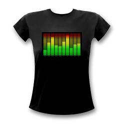 10-Kanal Fun LED Equalizer Leuchtshirt T-Shirt Frauen (s) von LED-Fashion
