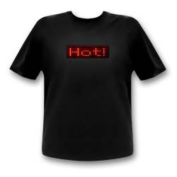 LED T-Shirt Mann Frau Kind LED-Display Laufschrift Shirt (XXXL, rote Laufschrift) von LED-Fashion