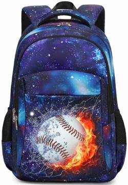 LEDAOU Schulrucksack Jungen Teenager Mädchen Schultaschen Kinder Rucksäcke Wasserdicht Leichtgewicht Schulranzen Groß für Schule Geschenke（Baseball Sternenhimmel） von LEDAOU