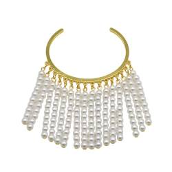 LEEINTO Elegantes Perlenarmband, verstellbares Kettenarmband, modisches Quasten-Armband, Handgelenkschmuck, perfektes Geschenk für Frau und Mädchen von LEEINTO
