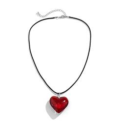 LEEINTO Halskette Mode Kristall Liebe Herz Anhänger Halsketten für Frauen Heiße Mädchen Harajuku Koreanische Halskette Süße Kühle Schmuck 2023 von LEEINTO
