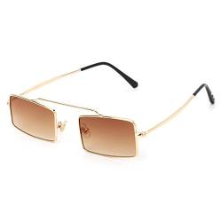 LEEINTO Quadratische Sonnenbrille Mit Metallrahmen Klein Vintage Marke UV400 UV400 Sonnenbrille Für Damen Polarisiert von LEEINTO