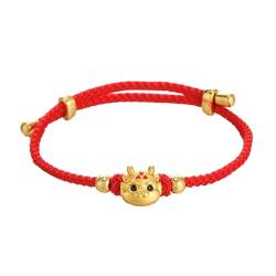 LEEINTO Verstellbare Seilarmbänder, chinesisches Neujahr, Drachenförmige Handketten, stilvoller Armreif, Schmuck, Geschenk für Frauen und Mädchen von LEEINTO