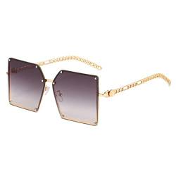LEEINTO Vintage Randlose Sonnenbrille Rechteckige Rahmenlose Sonnenbrille Y2k UV Sonnenbrille Strand Sonnenbrille Quadratische Sonnenbrille Blendfreie Randlose Sonnenbrille Für Damen von LEEINTO