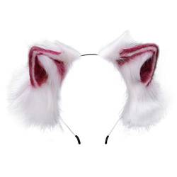 Pelziges Biegsames Ohren Stirnband Niedliches Flurry Plüsch Simulationstier Cosplay Haarband Japanisches Headpi Haargeflecht Stirnband von LEEINTO