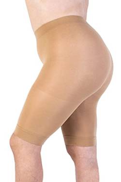 Figurenformend Radlerhose Damen Große Größen, Anti Chafing Shorts 90 Deniers, Übergrößen Miederhose, Hoch Tailliert, Bequem und Atmungsaktiv Shapewear - Made in Ital (Nude, 6) von LEELA LAB