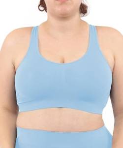 LEELA LAB Bralette Damen, Bügelfreier BH bietet Unterstützung ohne zu Spannen, mit Nahtloser Technologie - Made in Italy (Desaturated Blue, 3XL) von LEELA LAB