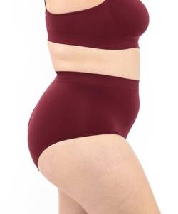 LEELA LAB High Waist Slip Damen, Unterwäsche aus weicher Mikrofaser, hergestellt mit Seamless Technologie - Made in Italy (Bordeaux, L/XL) von LEELA LAB