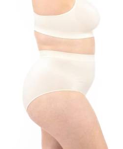 LEELA LAB High Waist Slip Damen, Unterwäsche aus weicher Mikrofaser, hergestellt mit Seamless Technologie - Made in Italy (Pink Powder, XXL) von LEELA LAB