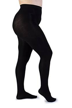 LEELA LAB Kaschmir Strumpfhose Damen Große Größen 90 Denier, Bequem und Langlebig - Made in Italy (Black, 5) von LEELA LAB