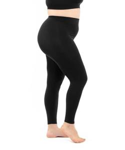 LEELA LAB Leggings Damen Große Größen, Basic Line, Bequem und Vielseitig, aus weicher Mikrofaser mit Nahtloser Technologie - Made in Italy (Black, 3XL) von LEELA LAB