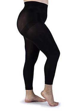 LEELA LAB Schwarze Leggings Große Größen für Frauen, Super Opak, 120 Denier, Schlankmachend, Formend, Enthaltend - Made in Italy (Tg. 4) von LEELA LAB