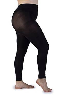 LEELA LAB Schwarze Leggings Große Größen für Frauen, Super Opak, 80 Denier, Schlankmachend, Formend, Enthaltend - Made in Italy (Tg. 4) von LEELA LAB
