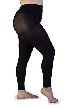 LEELA LAB Schwarze Leggings Große Größen für Frauen, Super Opak, 80 Denier, Schlankmachend, Formend, Enthaltend - Made in Italy (Tg. 9) von LEELA LAB