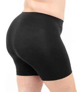 LEELA LAB Shorts Damen Große Größen, Kurze Hosen weiche Mikrofaser, mit nahtlosen Technologie - Made in Italy (Black, 3XL) von LEELA LAB