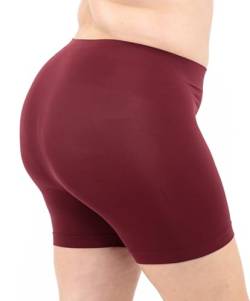 LEELA LAB Shorts Damen Große Größen, Kurze Hosen weiche Mikrofaser, mit nahtlosen Technologie - Made in Italy (Bordeaux, XXL) von LEELA LAB