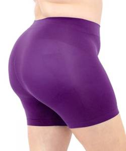 LEELA LAB Shorts Damen Große Größen, Kurze Hosen weiche Mikrofaser, mit nahtlosen Technologie - Made in Italy (Violet, XXL) von LEELA LAB