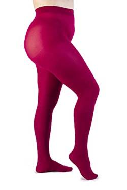 LEELA LAB Strumpfhose Damen Semi-matt mit Recycelten Garnen 90 Denier, Bequem und Langlebig - Made in Italy (Cerise, 7) von LEELA LAB