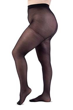 LEELA LAB Strumpfhose Damen Sheer Große Größen 30 Denier, Bequem und Langlebig - Made in Italy (Black, 7) von LEELA LAB